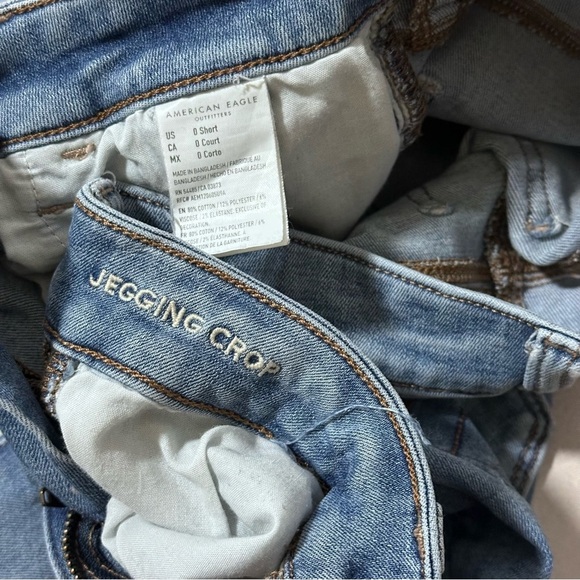American Eagle Women Blue Jegging Crop Jeans Next Level Stretch size 0 Short.‎ - Picture 9 of 9
